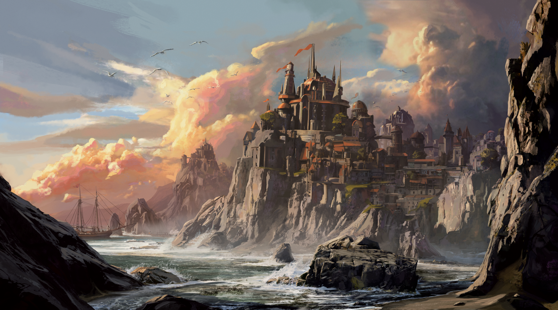 An image of a Dungeons and Dragons coastal landscape