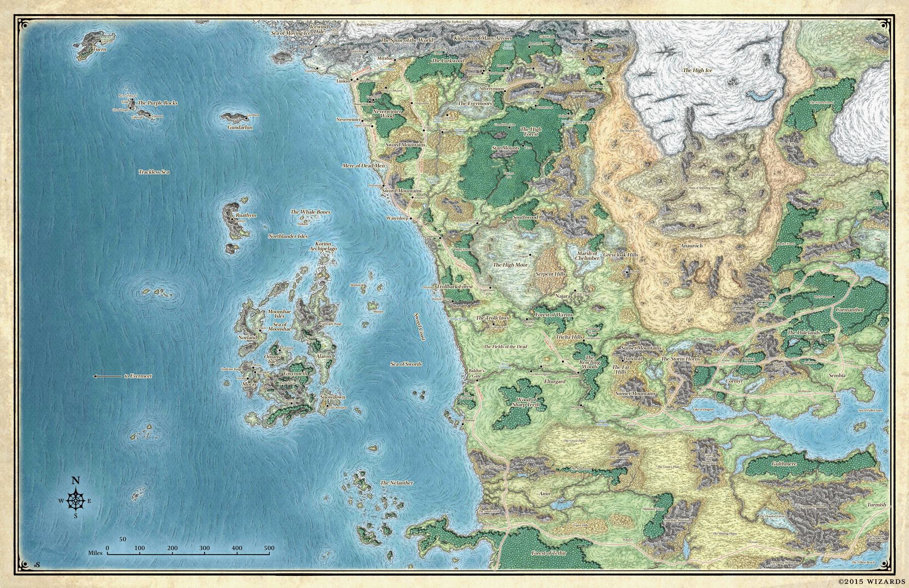 A map of the Forgotten Realms 