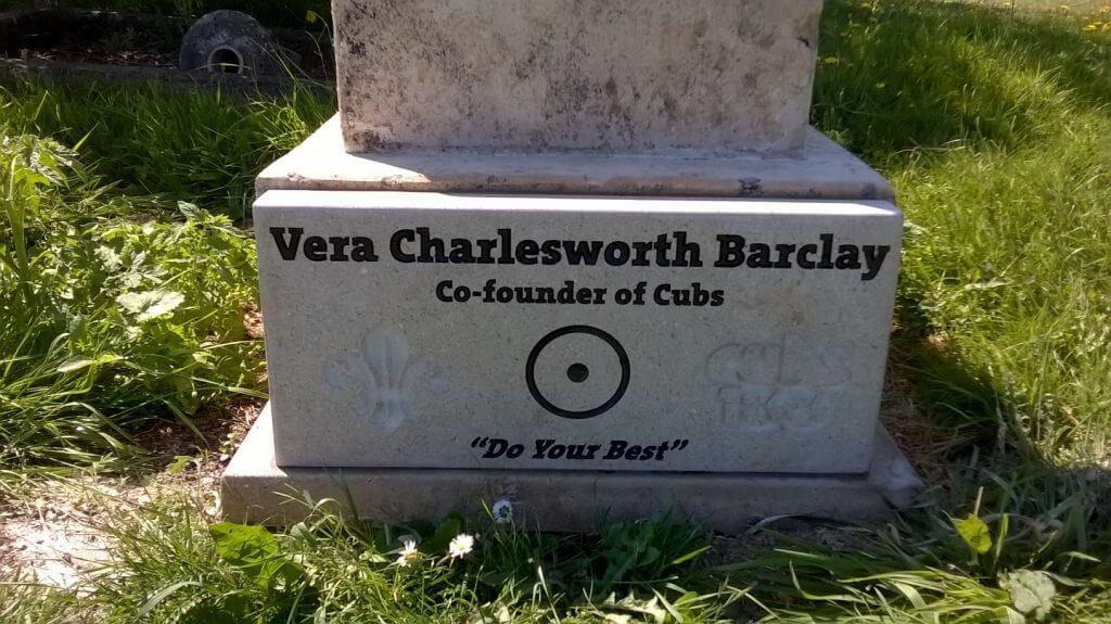 Image shows Vera Barclay's grave and tombstone