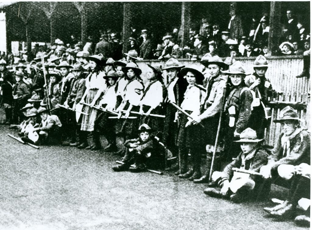 Girl Scouts attending the Crystal Palace Scout Rally in September 1909