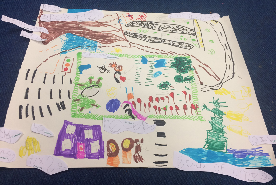 A story map drawn by a young person