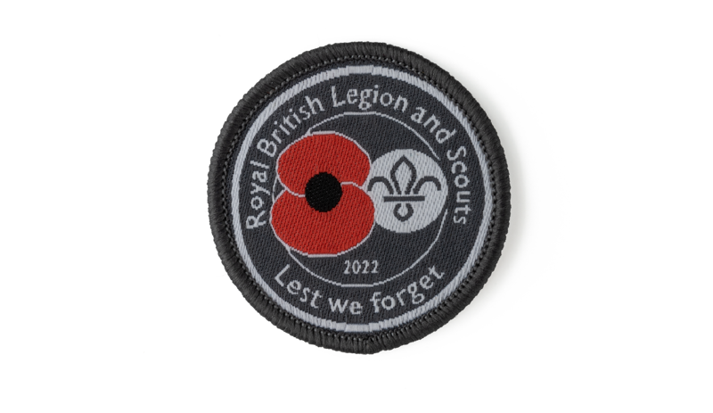 Embroidered Lest We Forget Union Jack Poppy Remembrance Sew on Patch Badge  (A)