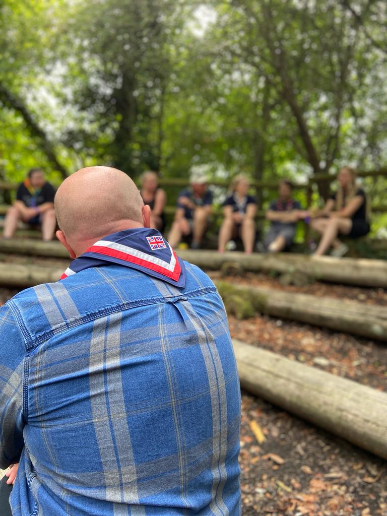 Leader at Gilwell campfire