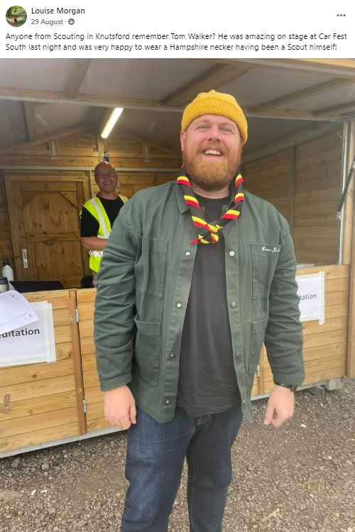 Picture of a Facebook post about Tom Walker and Scouts