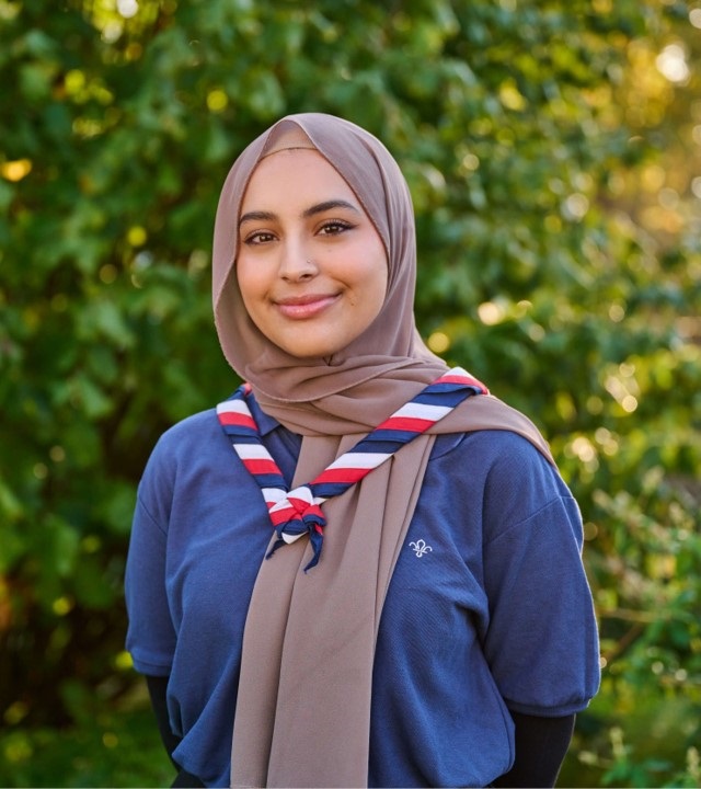 Ayesha Karim, Scouts UK Youth Commissioner, in Gilwell Park