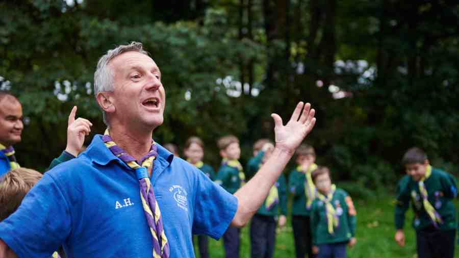 Volunteer leading an activity with young people
