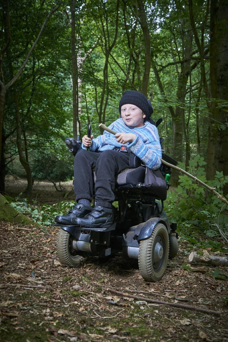 Finn Eyles pictured in the woodland