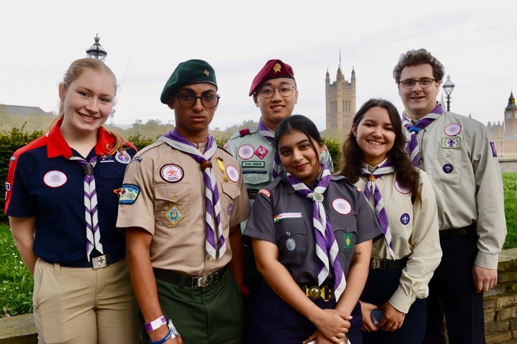 A group of Scouts smiling together