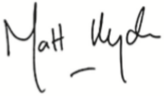 Signature of Matt Hyde