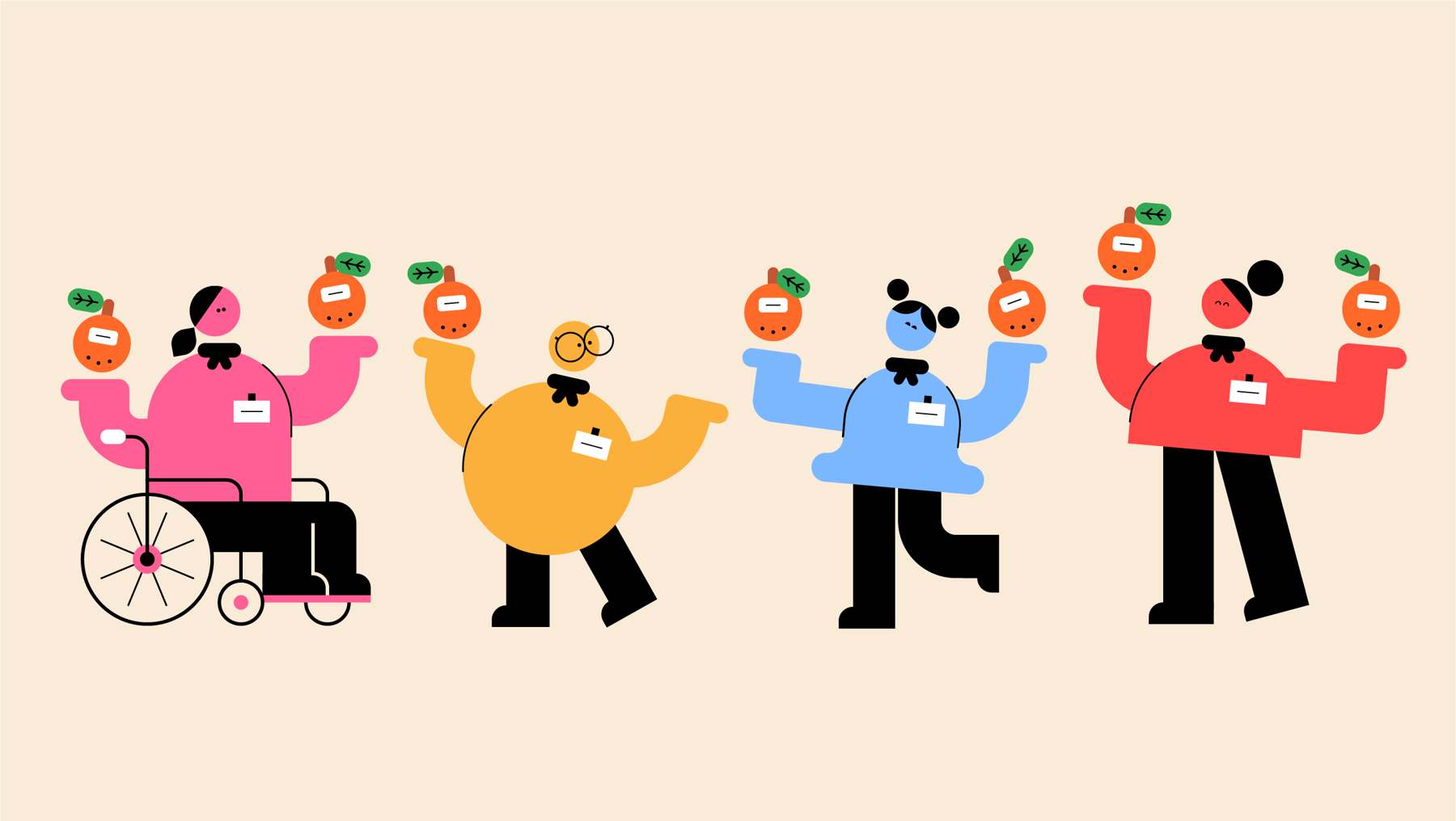 A group of Scouts holding oranges.