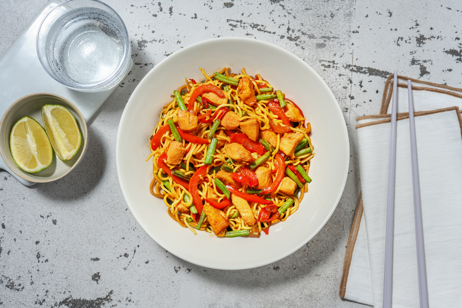Bowl of chicken noodles.