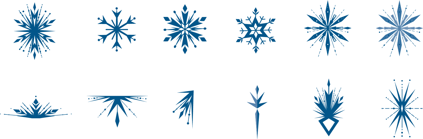 Frozen snowflake designs