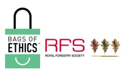 Bags of Ethics and Royal Forestry Society logos on a white background