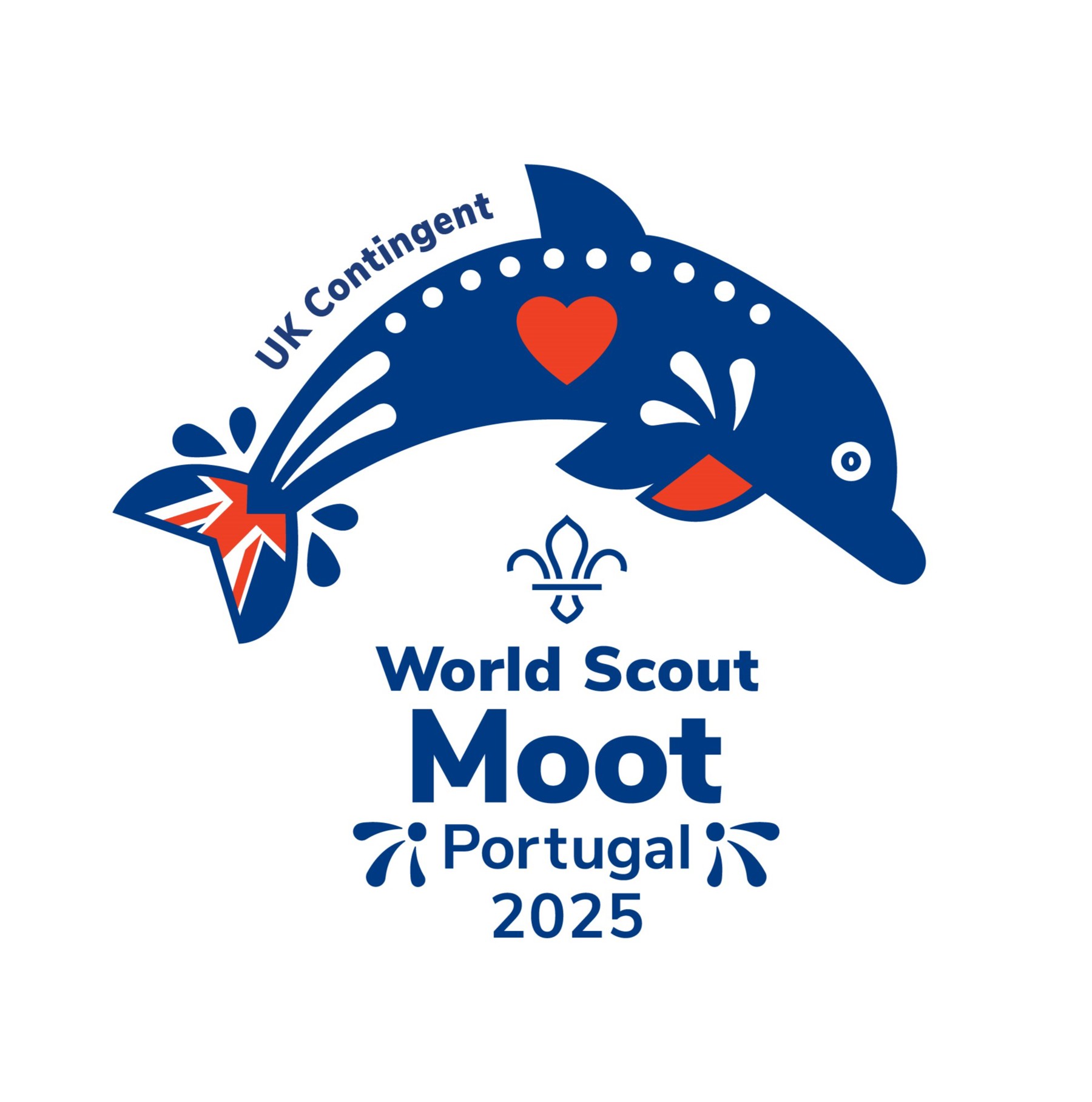 Photography showing the UK Contingent logo for the World Scout Moot 2025.