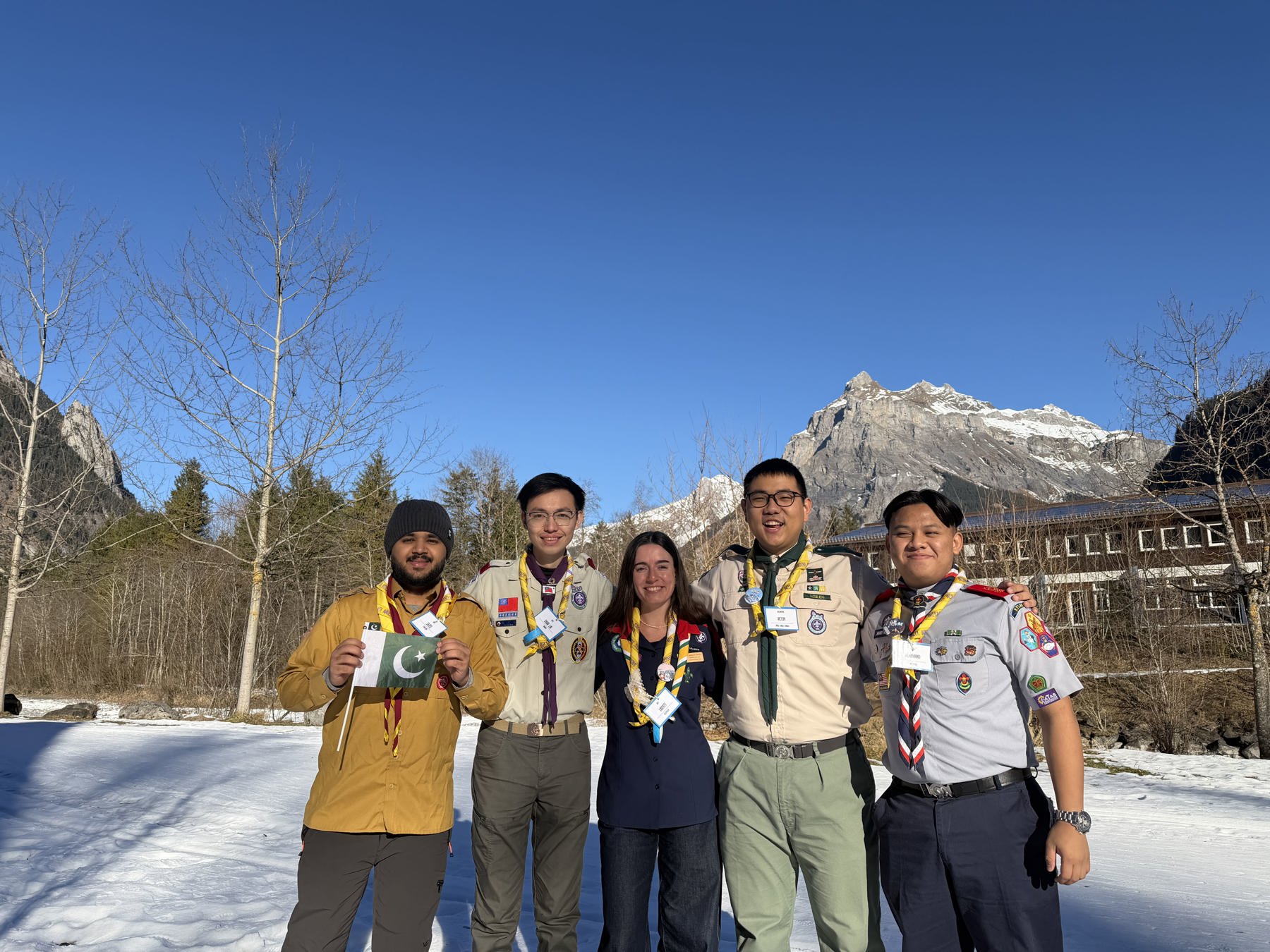 Scouts in snow at Kandersteg